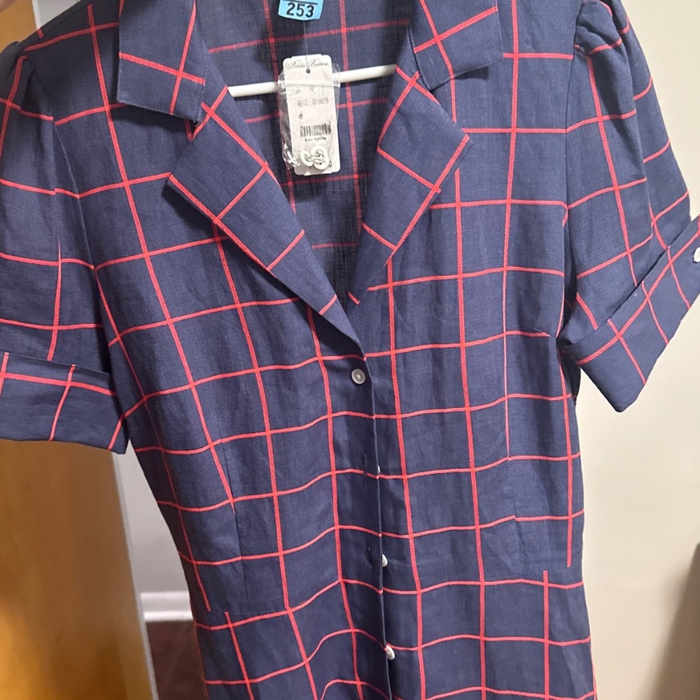 Brooks Brothers NWT size 10 red and blue plaid dress